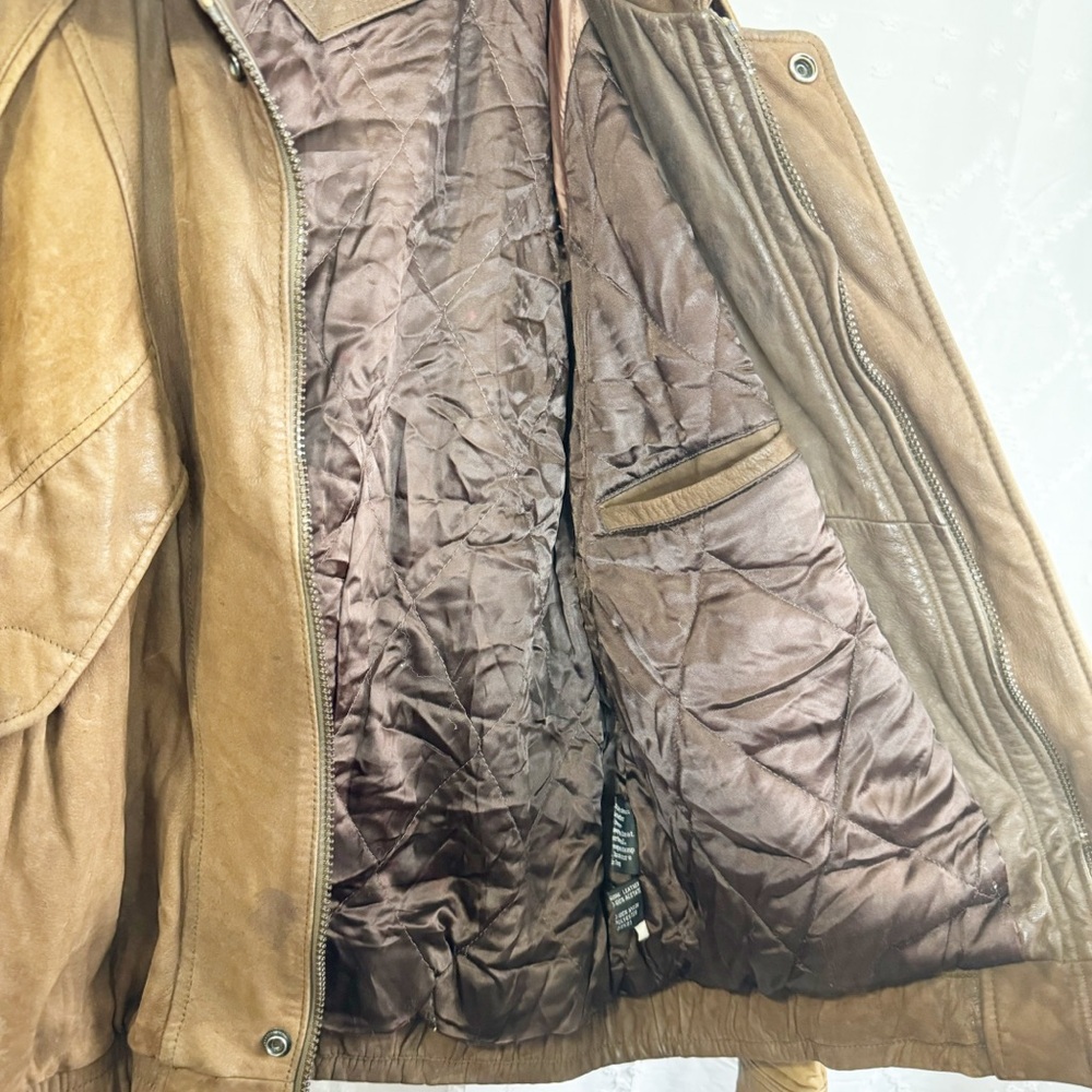 🪩 294. Vintage MEMBERS ONLY | Mens brown suede bomber jacket size 42 - Picture 7 of 13